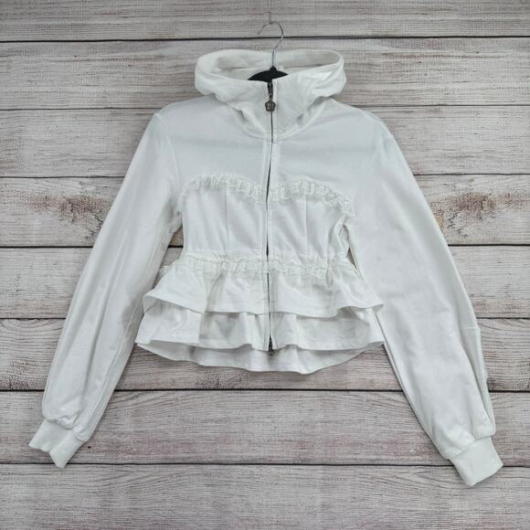 Sundae School Lace Accent Full Zip Hoodie Women's XS White Made in Heaven - Picture 1 of 10